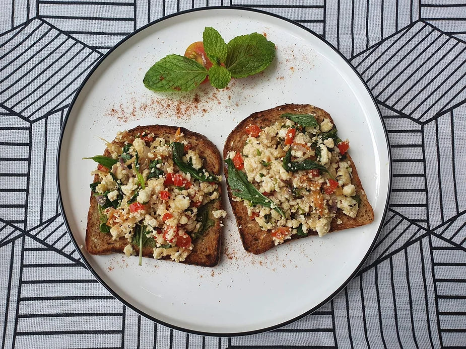 Spicy Mint Cottage Cheese Scramble